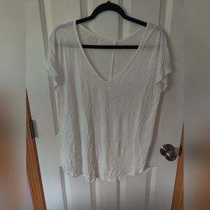 White V-Neck Women's Top